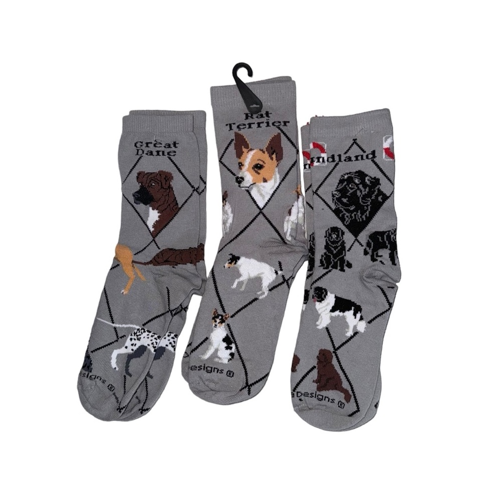 3 Pack Dog Socks In Gray